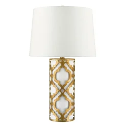 Sklep Kaja Lampa stołowa z białym abażurem GN-ARABELLA-TL-G z serii ARABELLA