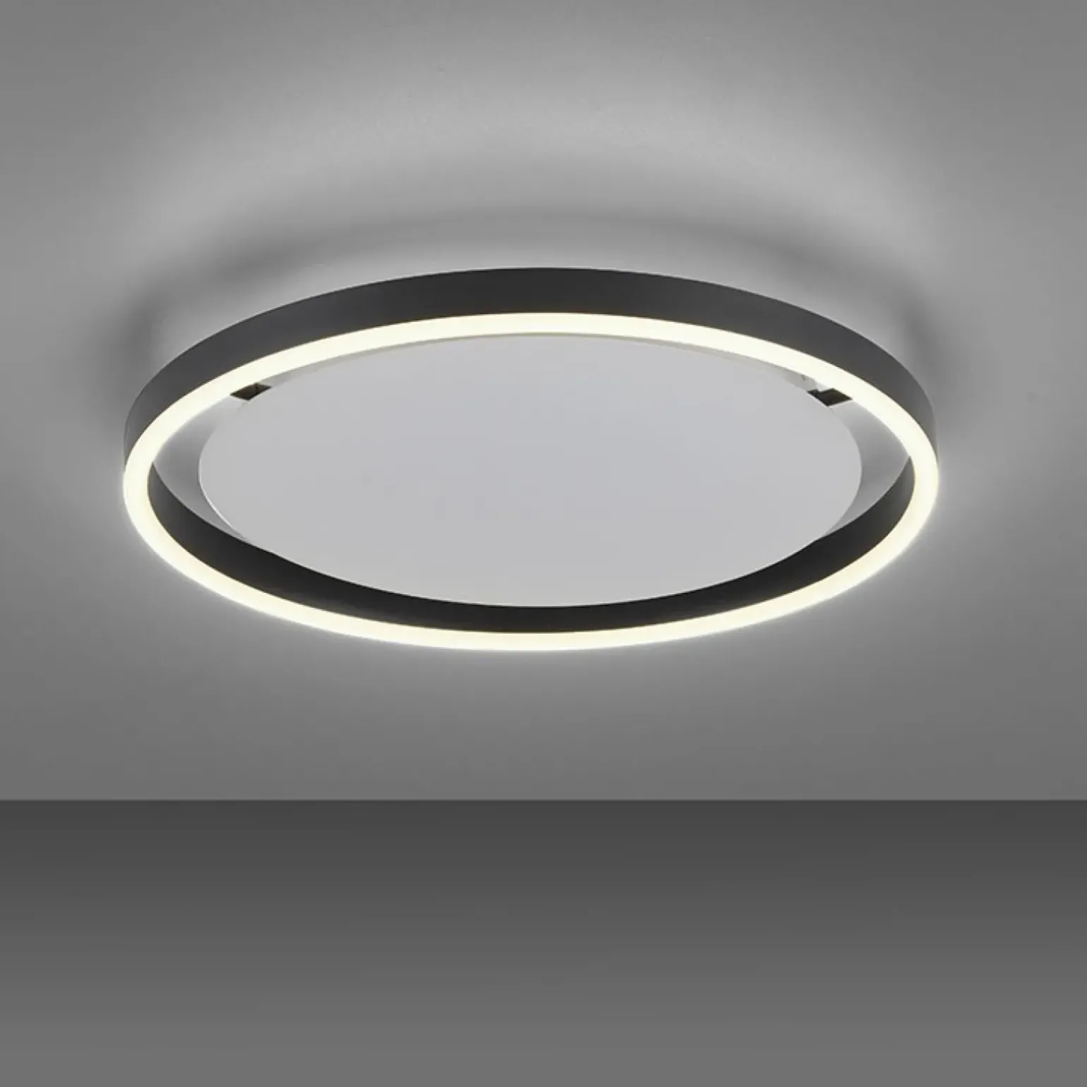 Discount Lampa sufitowa - czarny świecący okrąg 15391-13 z serii RITUS | Kaja Żyrandole Nowoczesne