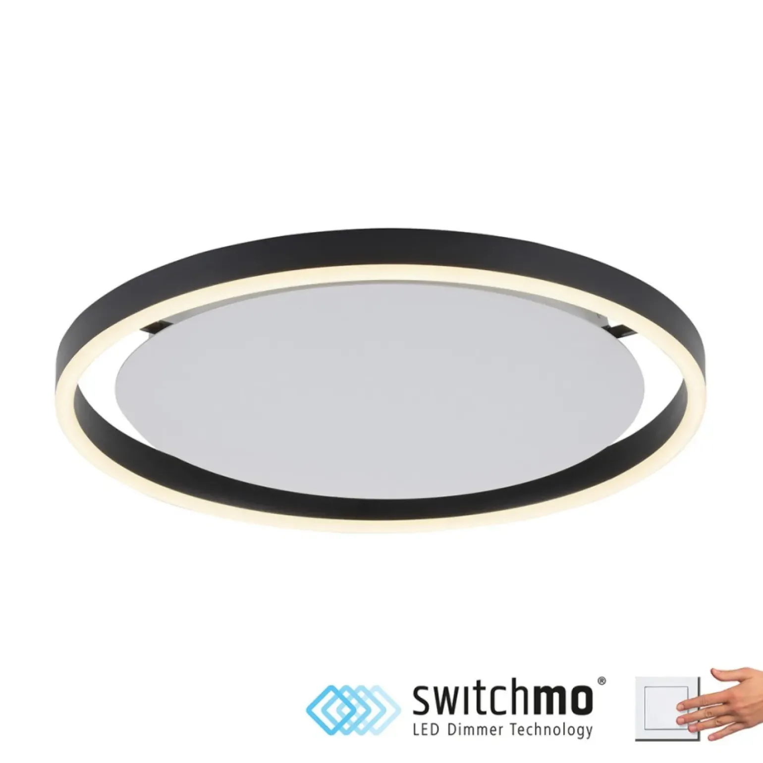 Discount Lampa sufitowa - czarny świecący okrąg 15391-13 z serii RITUS | Kaja Żyrandole Nowoczesne