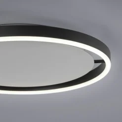 Discount Lampa sufitowa - czarny świecący okrąg 15391-13 z serii RITUS | Kaja Żyrandole Nowoczesne