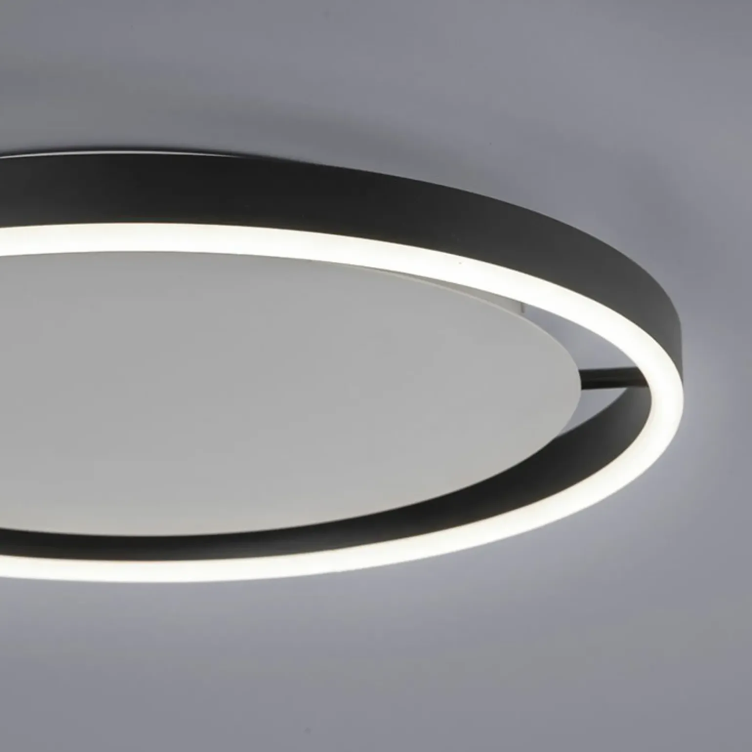 Discount Lampa sufitowa - czarny świecący okrąg 15391-13 z serii RITUS | Kaja Żyrandole Nowoczesne