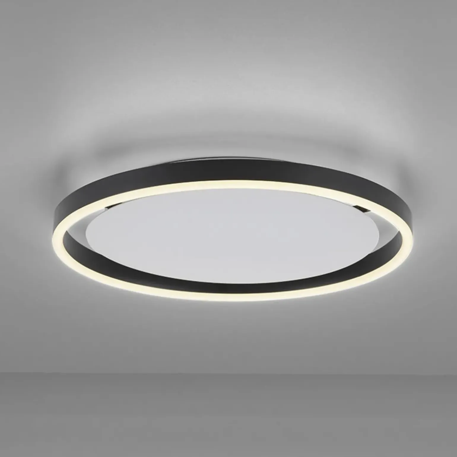 Discount Lampa sufitowa - czarny świecący okrąg 15391-13 z serii RITUS | Kaja Żyrandole Nowoczesne