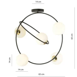 Best Lampa sufitowa - okręgi ze złotymi dekoracjami 1293/5 z serii STARDOM Żyrandole Nowoczesne