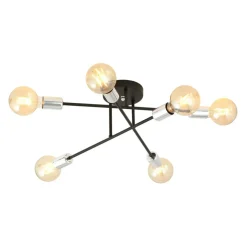 New Lampa sufitowa - skrzyżowane pręty z żarówkami 1174/6B z serii VEKEN Żyrandole Nowoczesne