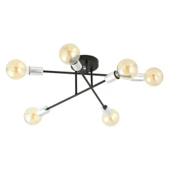 New Lampa sufitowa - skrzyżowane pręty z żarówkami 1174/6B z serii VEKEN Żyrandole Nowoczesne