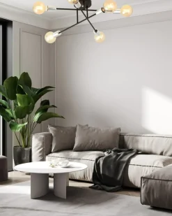 New Lampa sufitowa - skrzyżowane pręty z żarówkami 1174/6B z serii VEKEN Żyrandole Nowoczesne