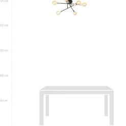 New Lampa sufitowa - skrzyżowane pręty z żarówkami 1174/6B z serii VEKEN Żyrandole Nowoczesne