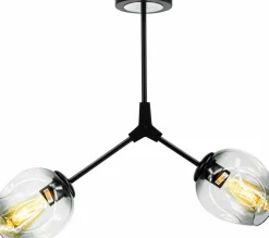 Cheap Lampa sufitowa czarna oprawa dwa klosze 1962/2 BLACK-BL | Kaja Żyrandole Nowoczesne