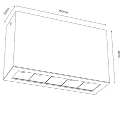 Sklep Kaja Lampa sufitowa, czarny prostokąt 9x15cm LED 3000K ANT 1037 A-GLARE