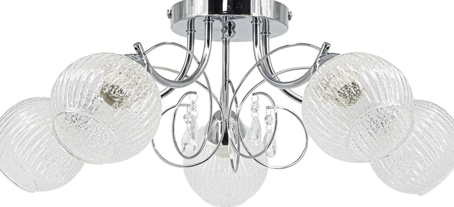 Sklep Kaja Lampa sufitowa do dużego pokoju chrom 8964/5 8C WENUS | Kaja