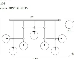 Best Lampa sufitowa do dużego pomieszczenia MX P0295 LOLLIPOP | Kaja Żyrandole Nowoczesne