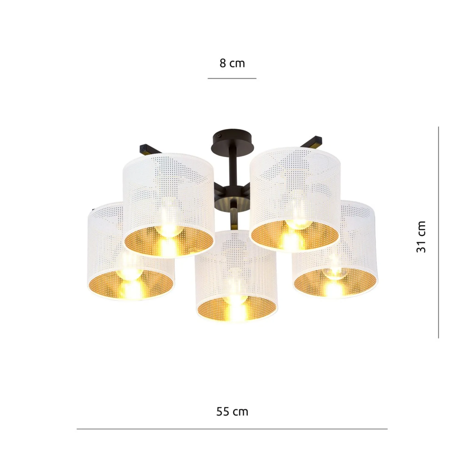 Sklep Kaja Lampa sufitowa do eleganckiego salonu 1145/5 JORDAN | Kaja Oświetlenie