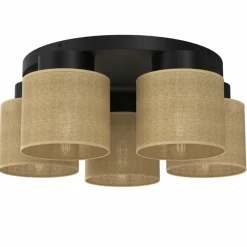 Best Lampa sufitowa do salonu w stylu rustykalnym LX 5210 JUTE | Kaja Żyrandole Nowoczesne