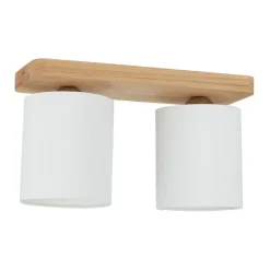 Store Lampa sufitowa drewniana listwa za 2 żarówki 8512274 JENTA | Kaja Żyrandole Nowoczesne