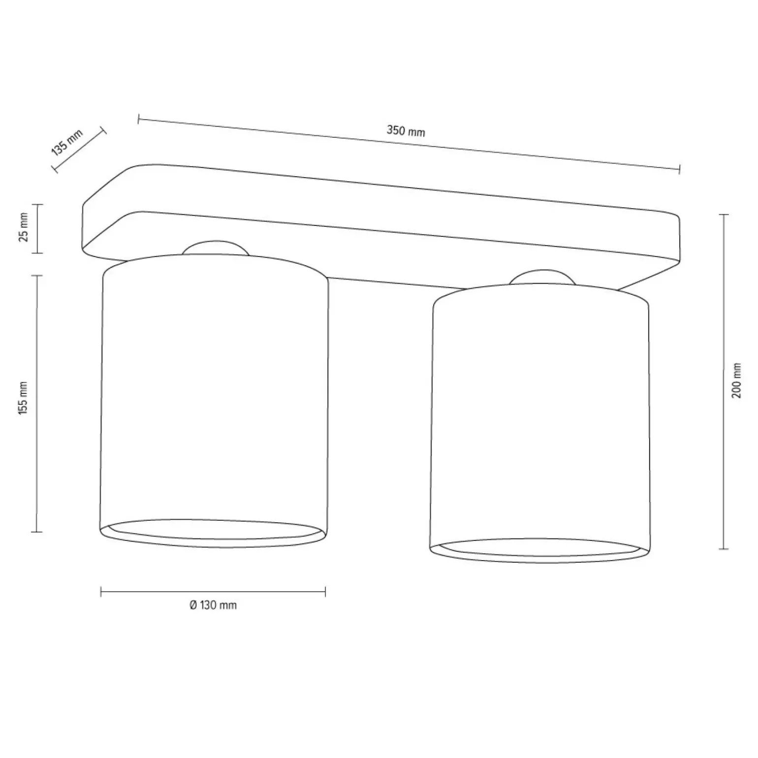 Store Lampa sufitowa drewniana listwa za 2 żarówki 8512274 JENTA | Kaja Żyrandole Nowoczesne