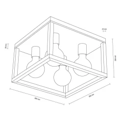 Best Sale Lampa sufitowa drewniana skrzynka w stylu boho 9154474 KAGO | Kaja Żyrandole Nowoczesne
