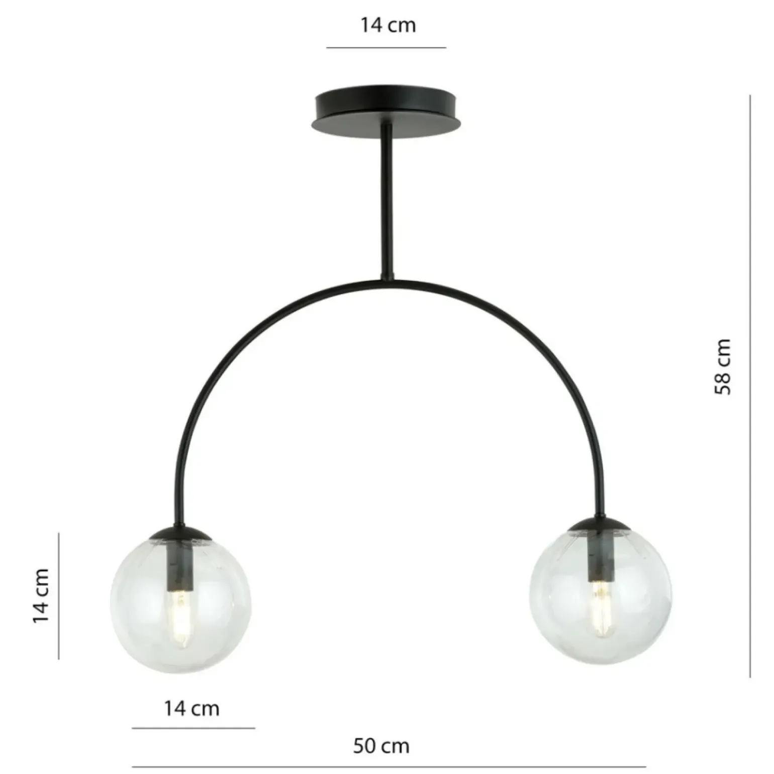 Cheap Lampa sufitowa, konstrukcja w kształcie półokręgu 1286/2 z serii ARCHI Żyrandole Nowoczesne