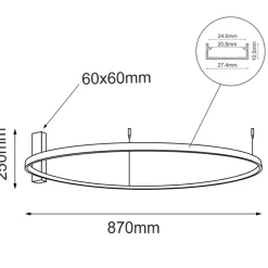 Sklep Kaja Lampa sufitowa LED koło ⌀87cm 4000K ANT 1345 z serii AGA