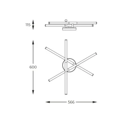 Sklep Kaja Lampa sufitowa LED, proste linie ZM 1006 LAUTARO | Kaja Oświetlenie