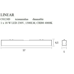 Sklep Kaja Lampa sufitowa LED ze ściemniaczem 57cm MX C0124D LINEAR | Kaja
