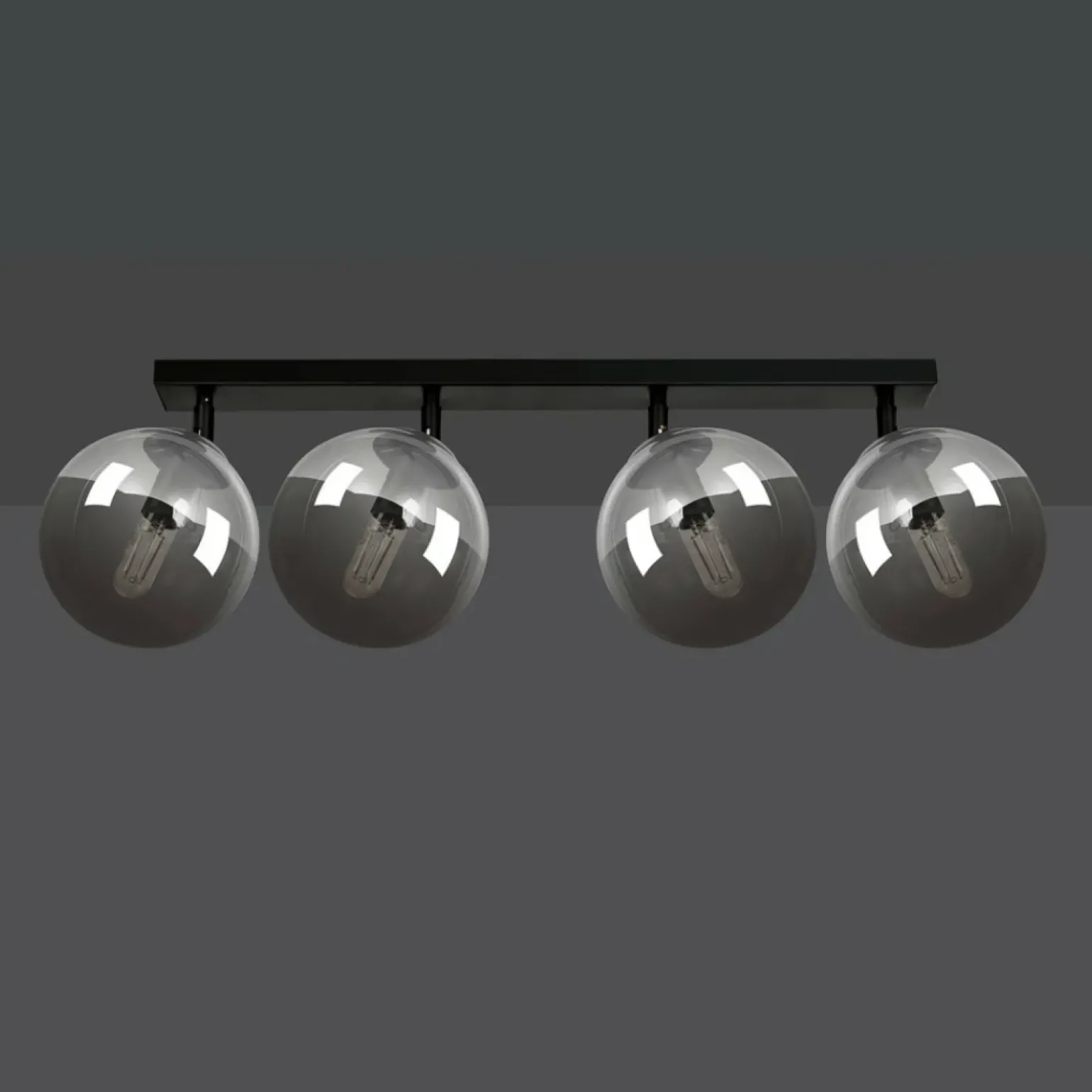 Shop Lampa sufitowa listwa z grafitowymi kloszami 777/4 | Kaja Oświetlenie Żyrandole Nowoczesne