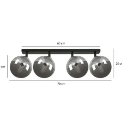 Shop Lampa sufitowa listwa z grafitowymi kloszami 777/4 | Kaja Oświetlenie Żyrandole Nowoczesne