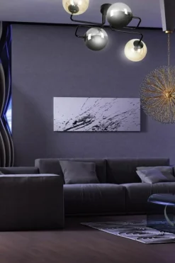 New Lampa sufitowa miodowe i grafitowe klosze 843/4M2 | Kaja Oświetlenie Żyrandole Nowoczesne