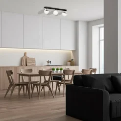 Clearance Lampa sufitowa na podłużnej listwie, trzy klosze MLP8873 z serii SFERA | Kaja Oś Żyrandole Nowoczesne