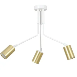 Best Sale Lampa sufitowa na trzy żarówki w złotych tubach 656/3 | Kaja Żyrandole Nowoczesne
