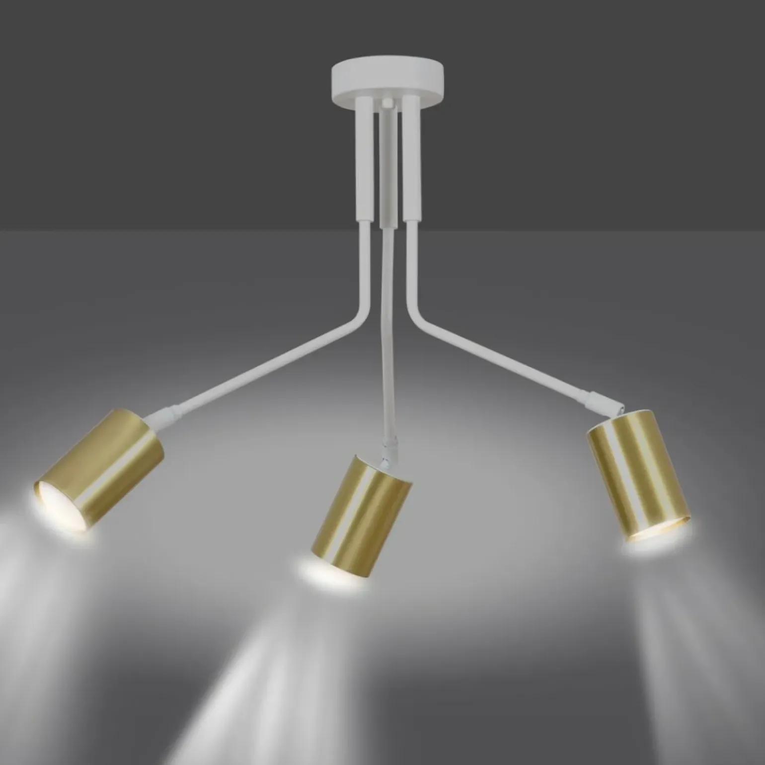 Best Sale Lampa sufitowa na trzy żarówki w złotych tubach 656/3 | Kaja Żyrandole Nowoczesne