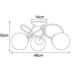Fashion Lampa sufitowa o ciekawym kształcie K-5126 z serii FLORO | Kaja Żyrandole Nowoczesne