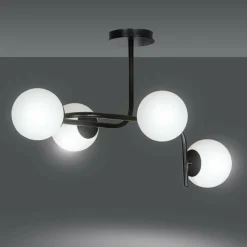 Best Sale Lampa sufitowa o obłym kształcie, białe klosze 1030/4A KALF | Kaja Żyrandole Nowoczesne