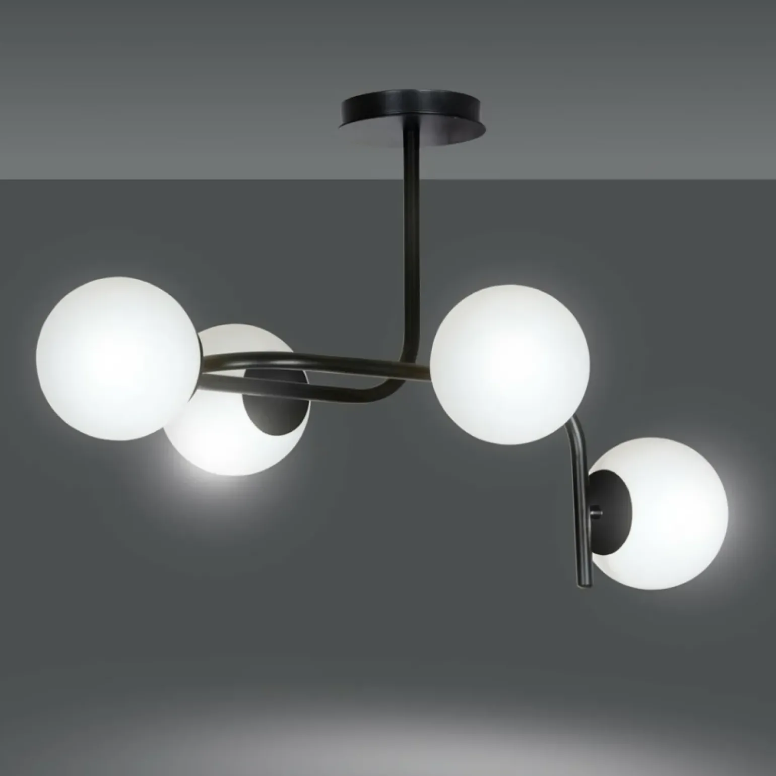 Best Sale Lampa sufitowa o obłym kształcie, białe klosze 1030/4A KALF | Kaja Żyrandole Nowoczesne