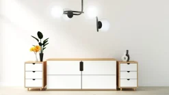 Best Sale Lampa sufitowa o obłym kształcie, białe klosze 1030/4A KALF | Kaja Żyrandole Nowoczesne