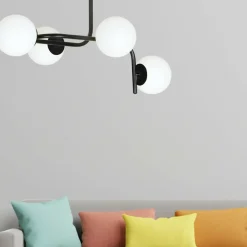 Best Sale Lampa sufitowa o obłym kształcie, białe klosze 1030/4A KALF | Kaja Żyrandole Nowoczesne