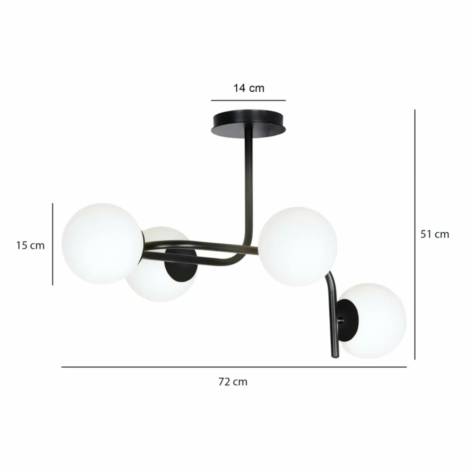 Best Sale Lampa sufitowa o obłym kształcie, białe klosze 1030/4A KALF | Kaja Żyrandole Nowoczesne