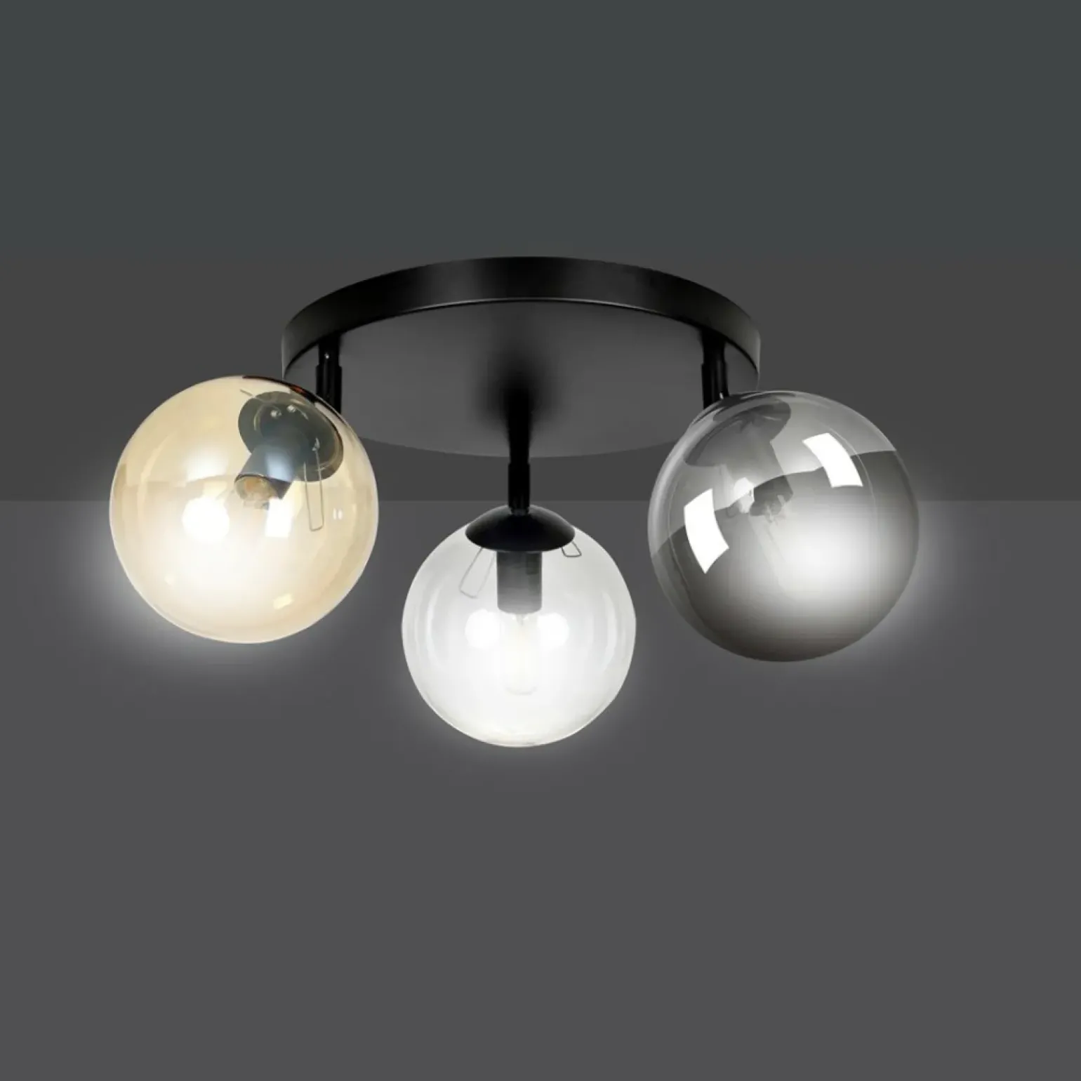 Clearance Lampa sufitowa okrągła podsufitka i klosze 779/3APREM | Kaja Żyrandole Nowoczesne