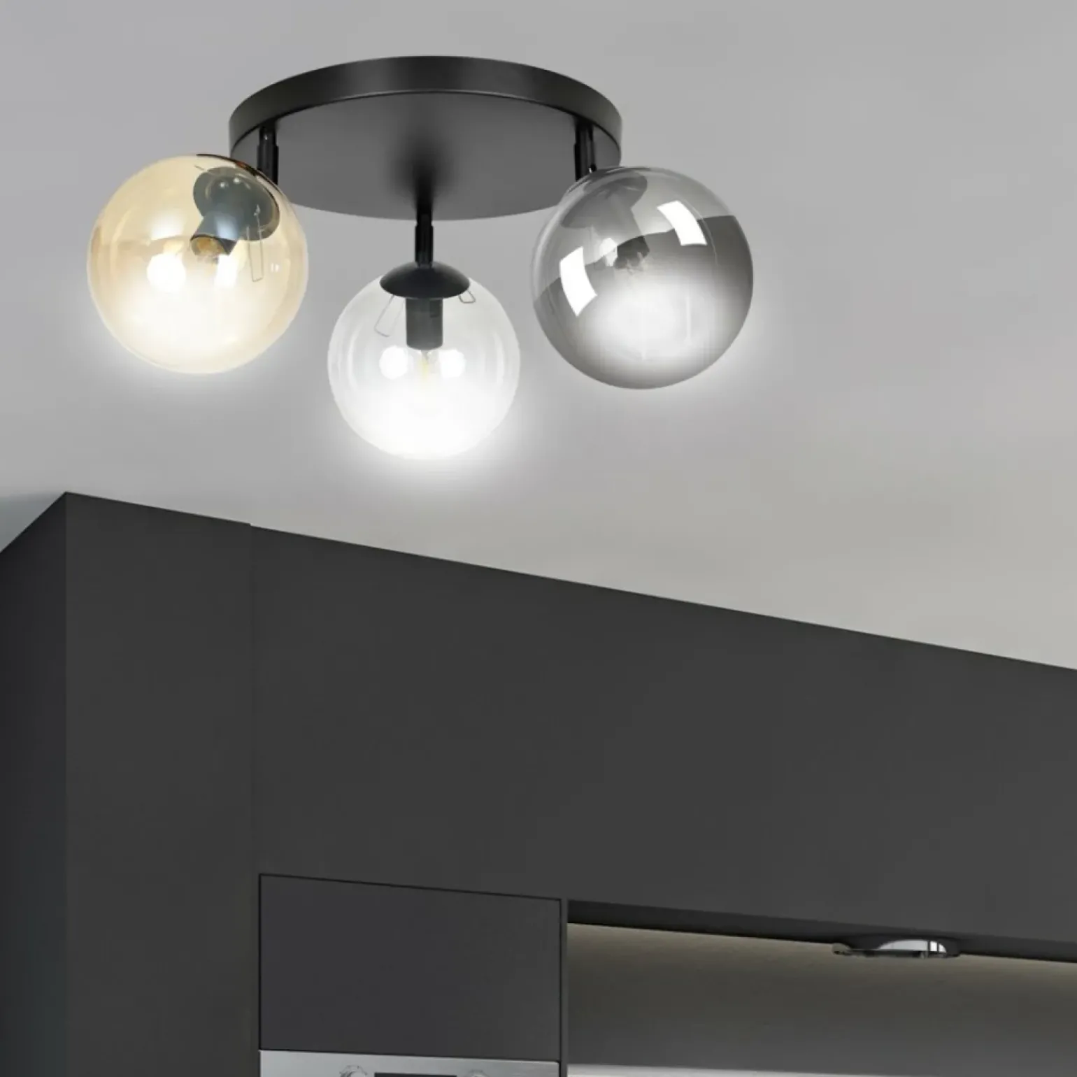 Clearance Lampa sufitowa okrągła podsufitka i klosze 779/3APREM | Kaja Żyrandole Nowoczesne