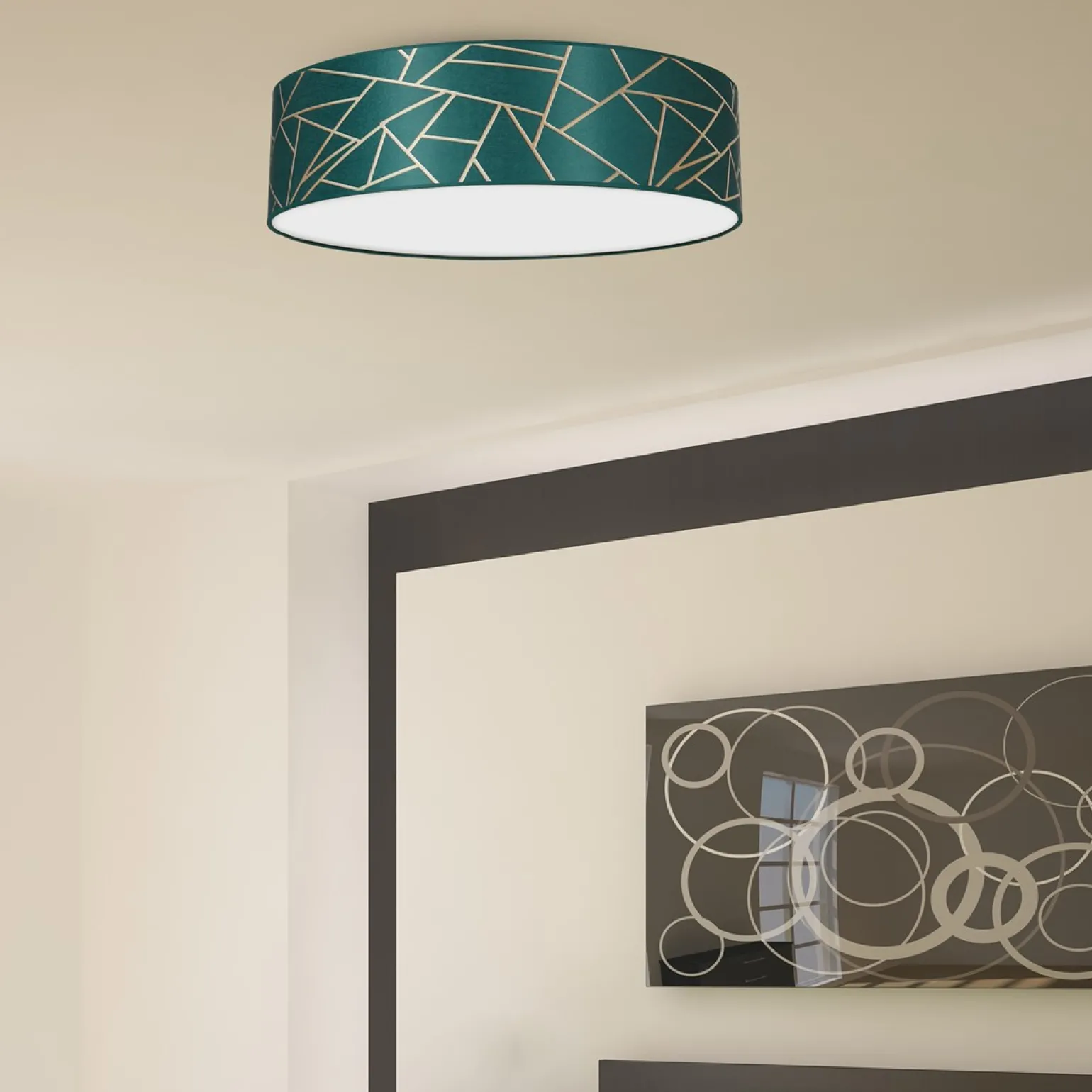 Sklep Kaja Lampa sufitowa, plafon złoto-zielone MLP7578 z serii ZIGGY | Kaja Oświetlenie