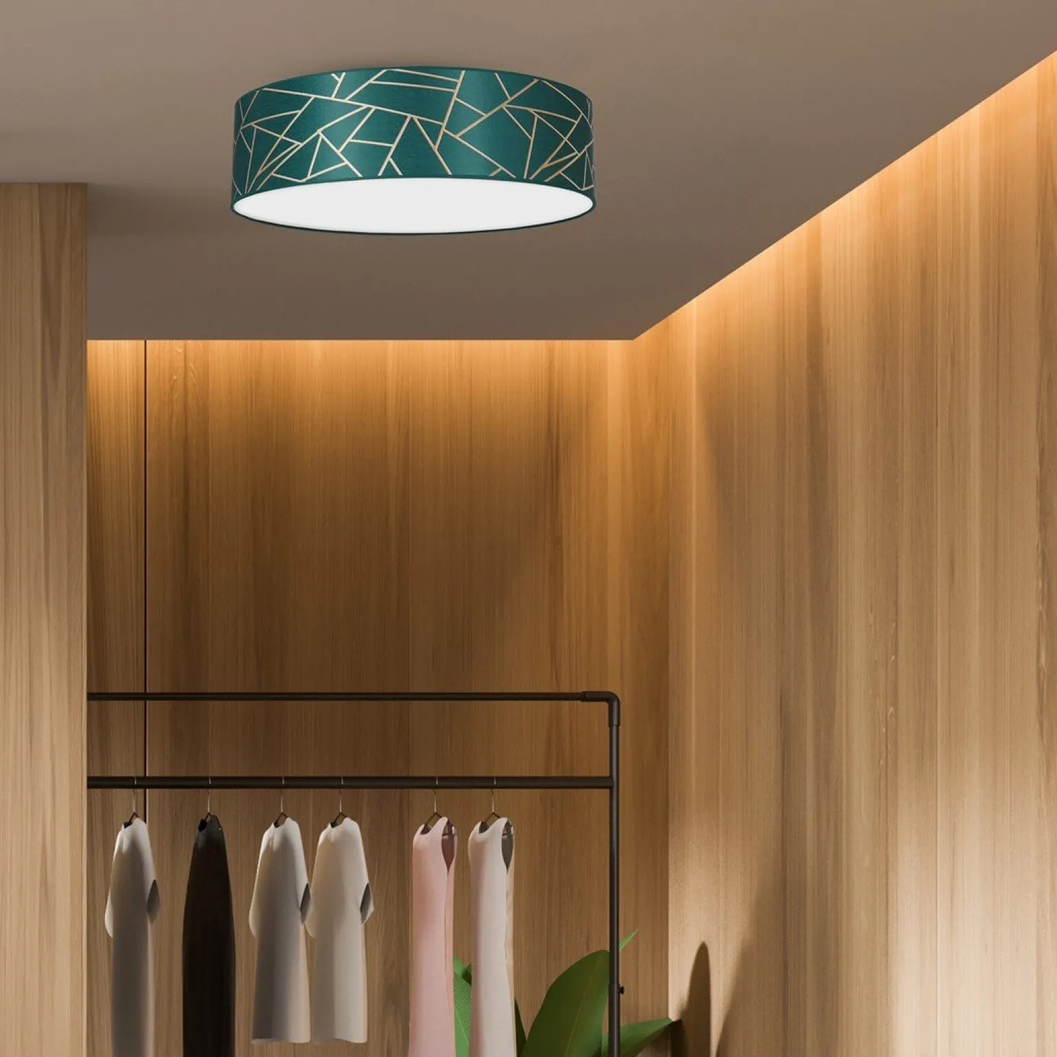 Sklep Kaja Lampa sufitowa, plafon złoto-zielone MLP7578 z serii ZIGGY | Kaja Oświetlenie