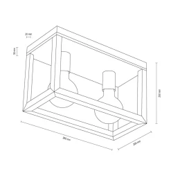 Online Lampa sufitowa podwójny drewniany box do sypialni 9158274 KAGO | Kaja Żyrandole Nowoczesne
