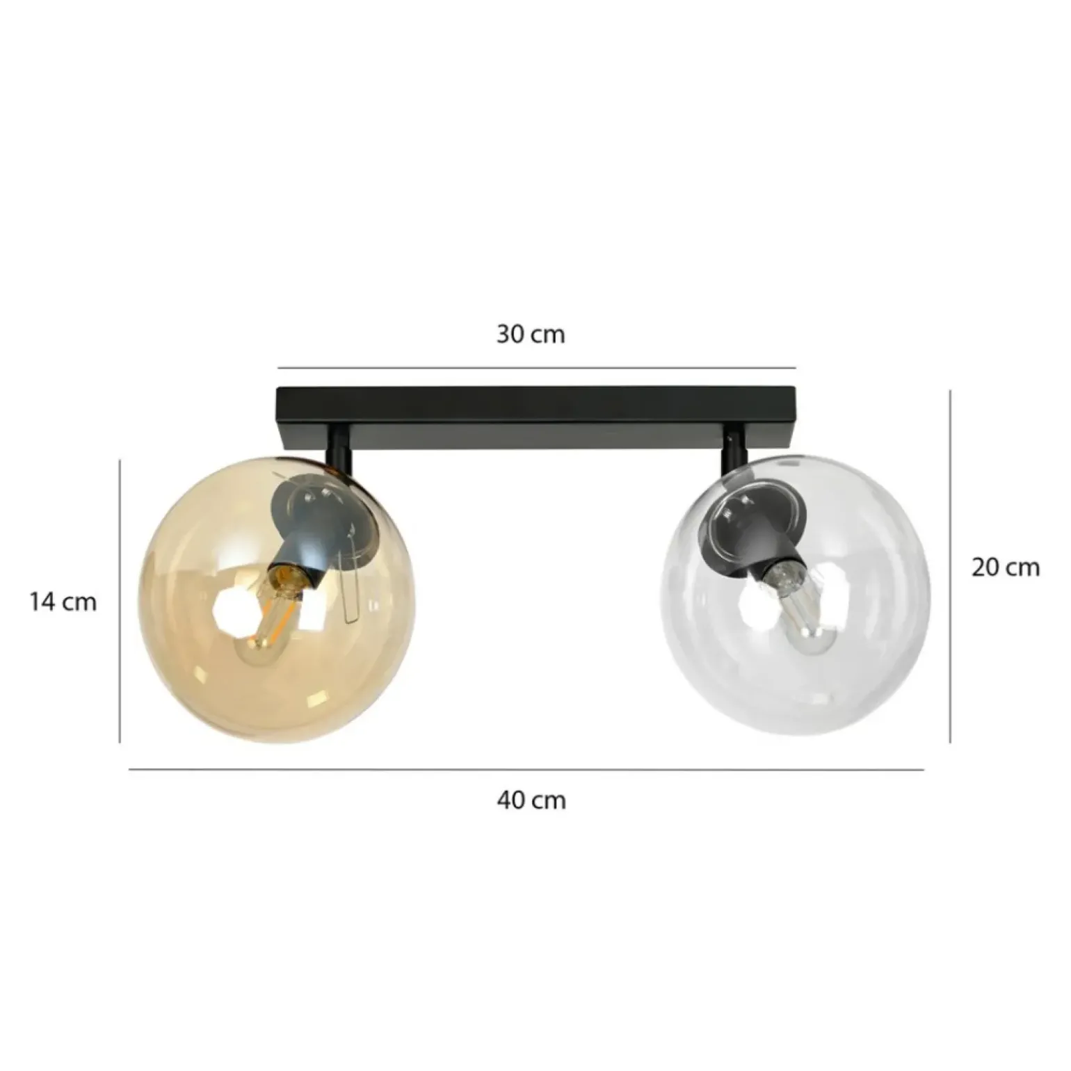 Fashion Lampa sufitowa typu listwa z dwoma kloszami 779/2 | Kaja Oświetlenie Żyrandole Nowoczesne