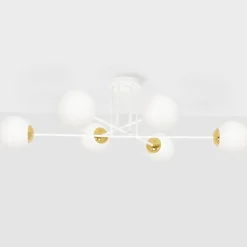 Store Lampa sufitowa w biało-złotym wydaniu K-5314 z serii ELMO Żyrandole Nowoczesne