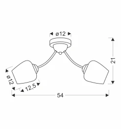 Sklep Kaja Lampa sufitowa w kolorze patyny, z kloszami 32-22578 z serii ZINA | Kaja Oświetl