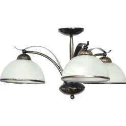 Sklep Kaja Lampa sufitowa w kolorze patyny, białe klosze LX 4037 KORFU | Kaja