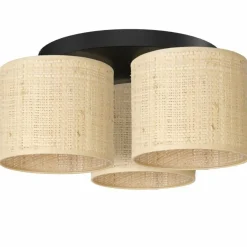 Shop Lampa sufitowa w stylu boho, trzy abażury LX 5276 z serii RATTAN Żyrandole Nowoczesne