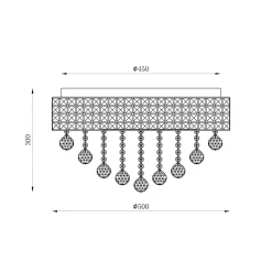 Sklep Kaja Lampa sufitowa w stylu glamour, do sypialni 19027-L z serii CAP