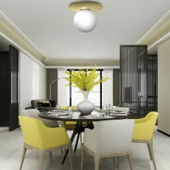 Store Lampa sufitowa w stylu glamour, z kloszem MLP7969 z serii PLATO | Kaja Oświetlen Żyrandole Nowoczesne