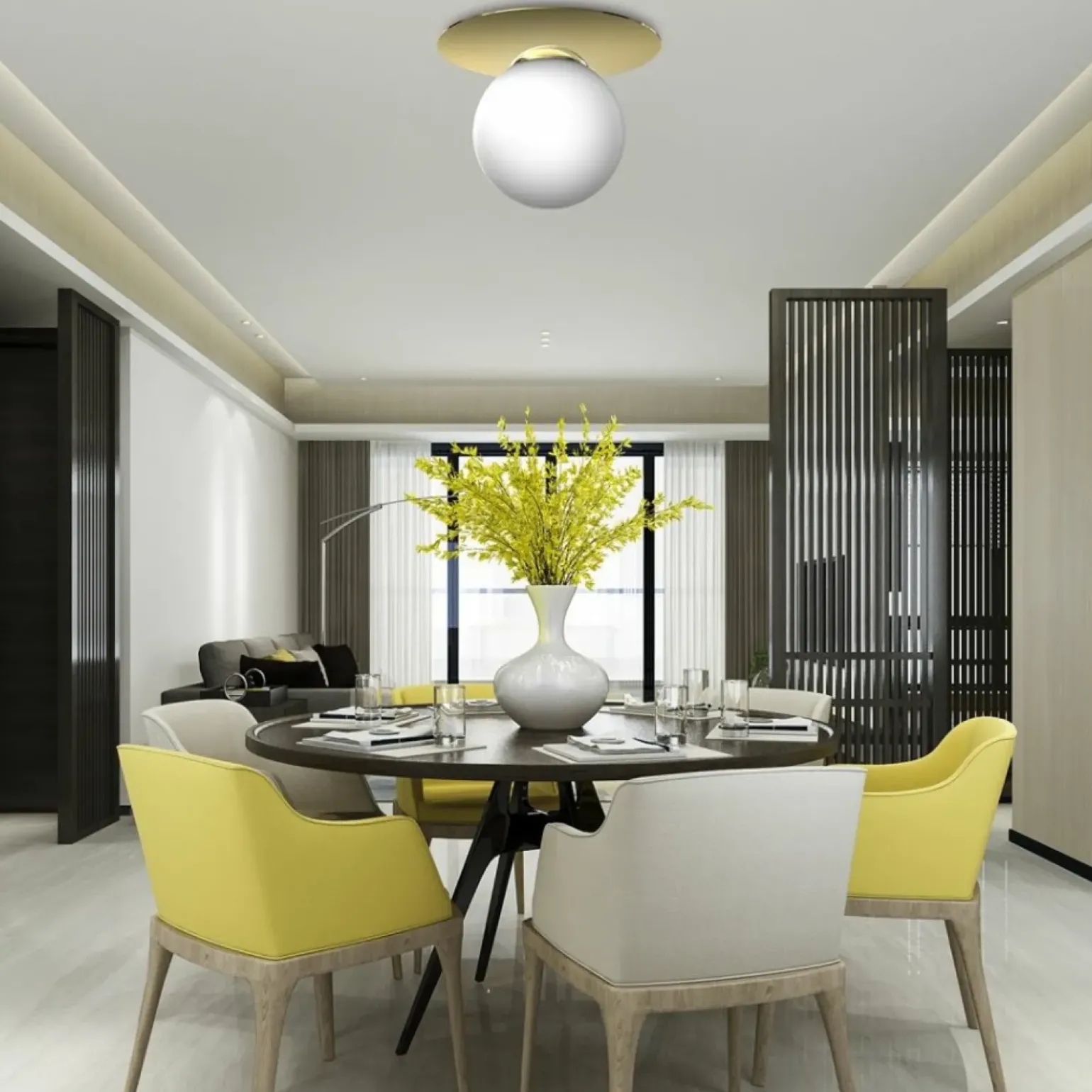 Store Lampa sufitowa w stylu glamour, z kloszem MLP7969 z serii PLATO | Kaja Oświetlen Żyrandole Nowoczesne