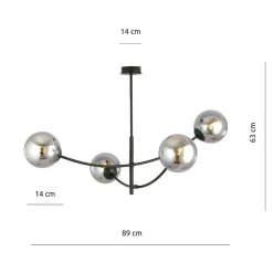 Online Lampa sufitowa w stylu loftowym, do sypialni 1100/4 HUNTER | Kaja Żyrandole Nowoczesne